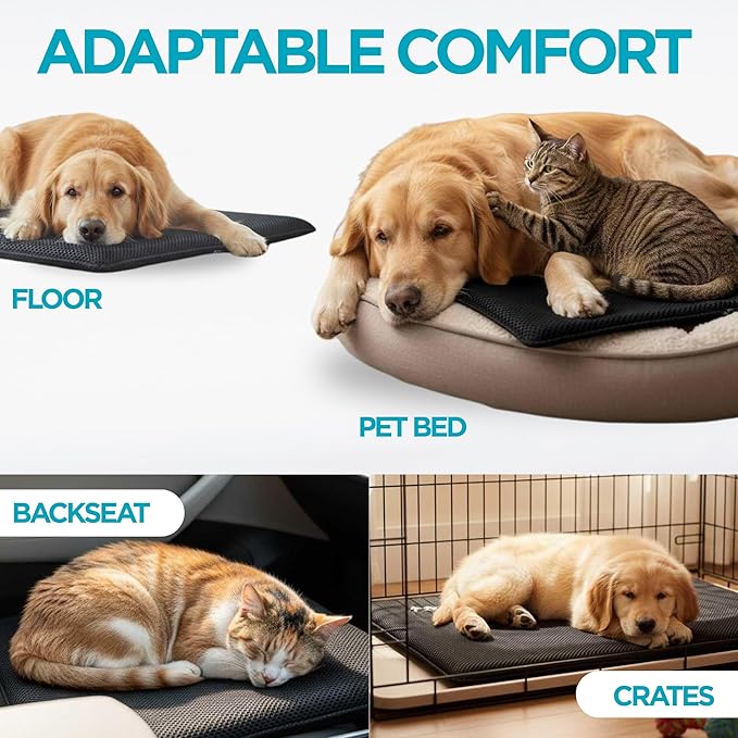 Large Dog Cooling Mat Indoor for Nikken Kenko Cool Pet Pad, Self Cooling Dog Bed Mats for Summer, Breathable Cool Mat for Dogs & Cats, Comfortable Puppy & Cat Cooler Bed Essentials for Pets (Large)