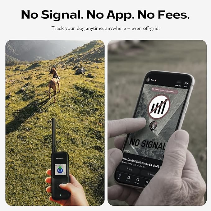 Aorkuler Outdoor GPS Dog Tracker – Ideal for Remote & Rural Areas, No Phone or Signal Needed, Real-Time Tracking for Daily Walks, Hiking, Farms, and Large Open Spaces – No Monthly Fees (Tracker 2)