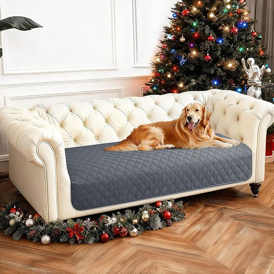 Waterproof Dog Blanket, Non-Slip Soft Pet Bed Cover, Couch Cover for Dogs Washable, Protects Sofa, Furniture, Crate, Car, Tear Resistant Leakproof Pet Blanket (30x53 Inch, Dark Grey)