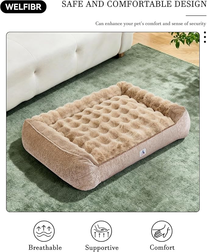 48" Dog Couch Bed for Large Dogs, Orthopedic Dog Sofa with Thick Supportive Foam, Washable Removable Cover, Furniture-Style Pet Bed for Living Room
