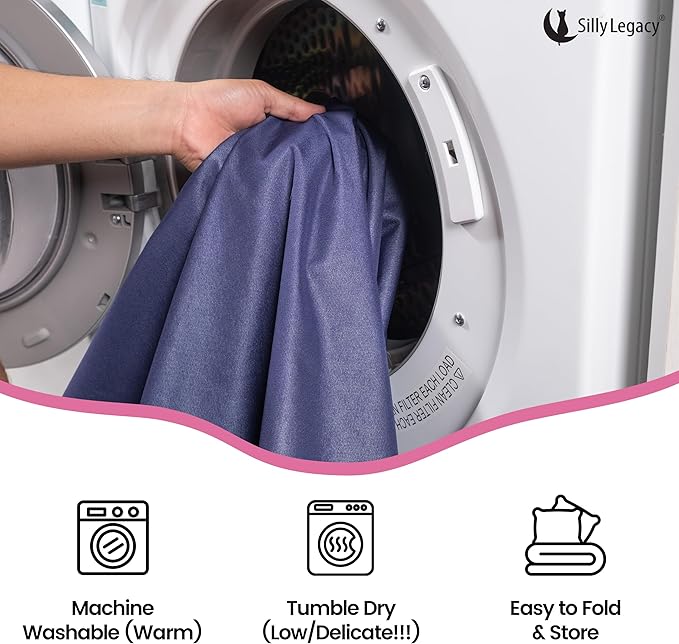 SILLY LEGACY Thin Reversible Waterproof Protective Cover for Bed (Twin Size, 90 x 55 inch), for Pets, Babies; Incontinence, Dirt, Drool