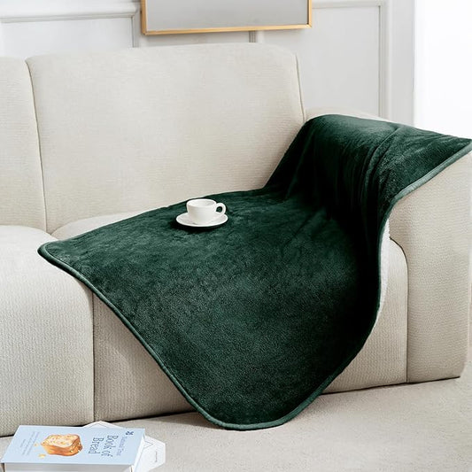 gogobunny Waterproof Bed Blanket, Reversible Sherpa Fleece Throw Blanket for Dog Puppy Cat, Furniture Cover Protects Bed Couch Sofa from Liquid Pee and Pet Fur (Forest Green, 30x40 inches)