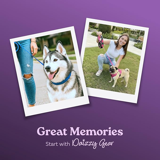 Retractable Dog Leash for Small, Medium & Large Dogs – Heavy-Duty, Tangle-Free, Reflective, 16FT Long, Anti-Slip Soft Handle with One-Hand Brake - 44 LBS /16FT - Small - Blue