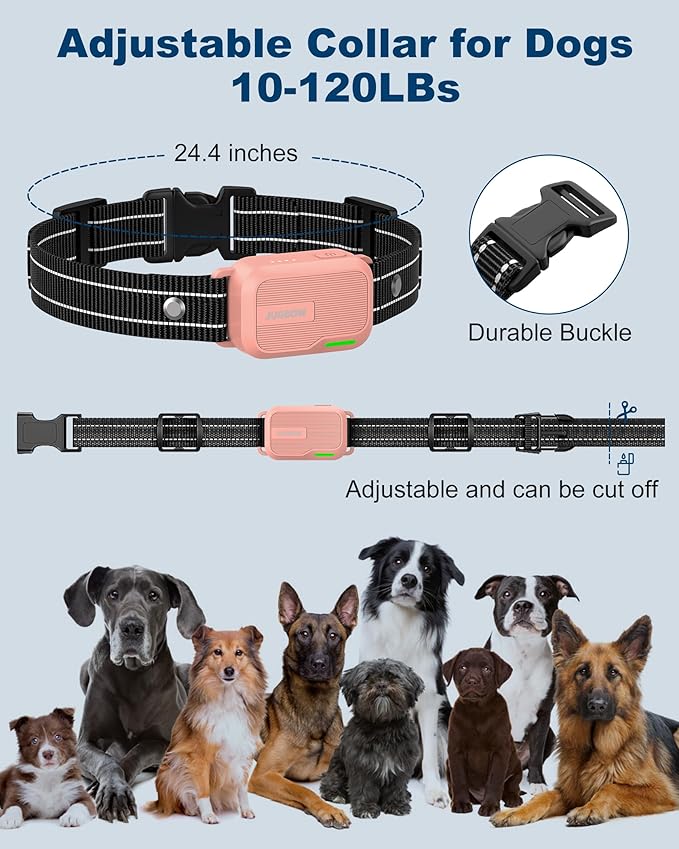 Jugbow Dog Shock Collar - 4200FT Dog Training Collar with Remote Innovative IPX7 Waterproof with 4 Training Modes, Rechargeable E-Collar for All Breeds Pink