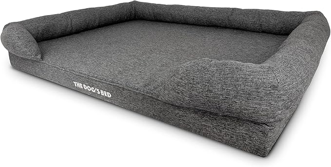 The Dog’s Bed, XXL Grey Fur Memory Foam, Pain Relief: Arthritis, Hip & Elbow Dysplasia, Post Surgery, Lameness, Supportive, Calming, Waterproof, Washable Cover, Veterinary Approved