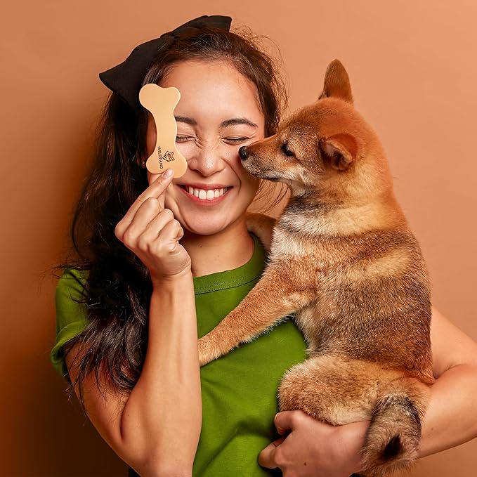 Wildfang® Leather Dog Toy, Small - Leather Bone for Teething Dog, Dental Toys for Puppies, Puppy Chew Bones for Light or Medium Chewers (for Dogs Under 22 lbs), Pack of 3