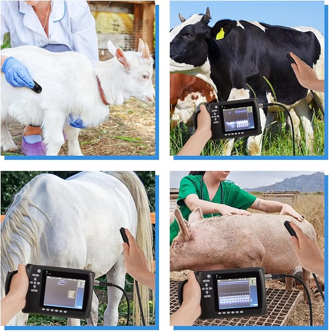 Portable Ultrasound Machine for Pregnancy - with 6.5MHz Rectal Probe & 5 Imaging Modes, Pregnancy Digital Ultrasound Machine for Cattle, Horse, Pigs, Sheep, Cats, Dogs, Rabbit, Fish