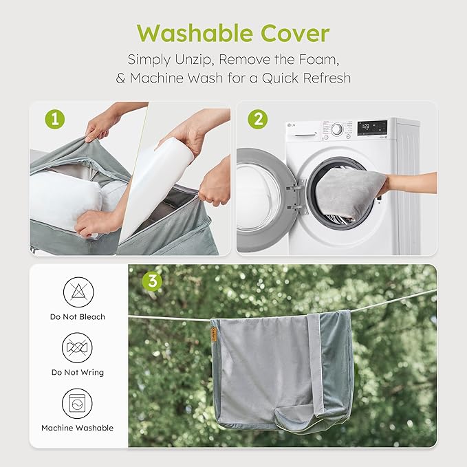 XXL Orthopedic Dog Bed, Big Dog Bed for Large Dogs, Dual-Sided Pet Cooling Beds with Memory Foam Washable Cover Nonslip Bottom, Waterproof Pet Couch with Bolsters, Light Grey