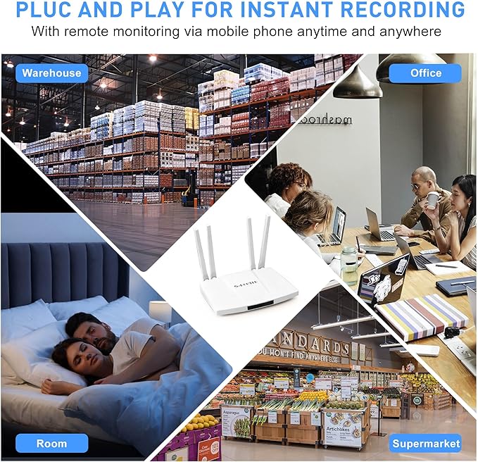 Home 4G Camera - Mini Indoor WiFi Cameras - Small Wireless Security Cam - Mobile Remote Viewing - High Speed Internet Router