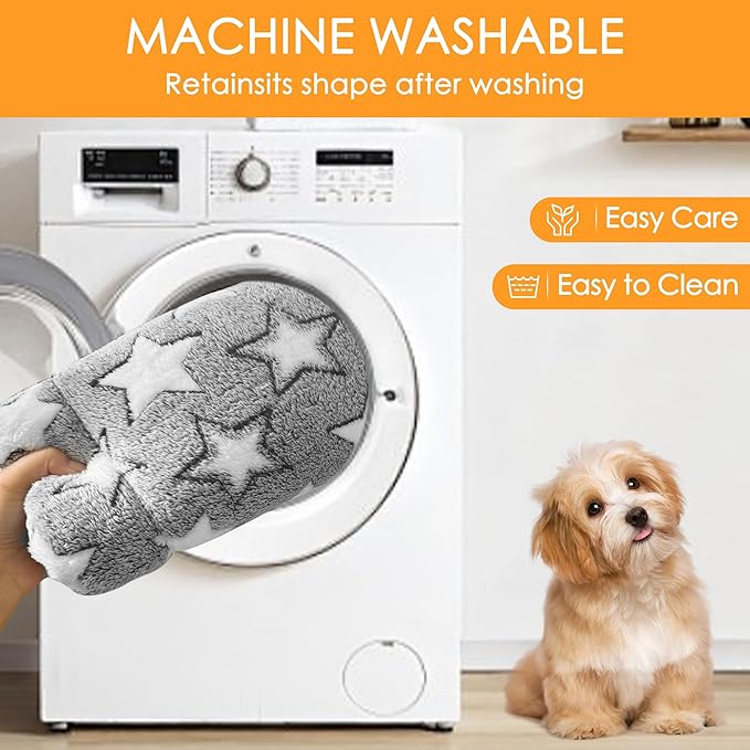 Washable Dog Bed Plush Orthopedic Outdoor Crate Mat with Non-Slip Bottom,Luxe Soft Kennel Pad for Pets, Cozy Cage Cushion & Pet Sleeping Mattress Large Sized,Medium,Small Dogs,18 x 14 inch,Gray