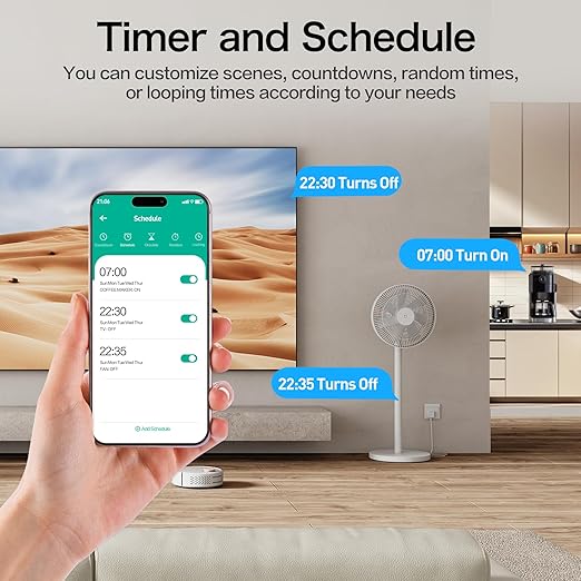 WiFi Smart Plug, Wireless Plugs Outlet Compatible with Alexa & Google Voice Assistant, App Controlled Outlet with Timer Function, 2.4GHz Only Wi-Fi Smart Socket, Smart Plug Timer for Home