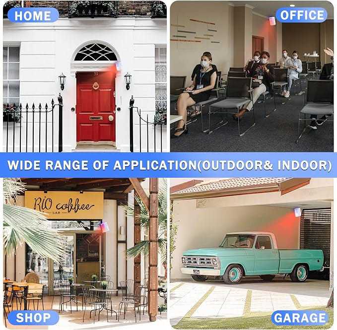 Motion Sensor Alarm System, Wireless Home Security Driveway Alarm Indoor, Motion Detector Alert with 2 Sensor and 1 Receiver -38 Chime Tunes