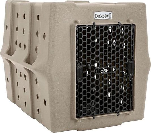 Dakota 283 Canine Rough and Tough Economy Dog Crate w/ Removable Two-Way Door - Heavy Duty Outdoor Kennel for Large Breed Dogs (Sandstone, Large)