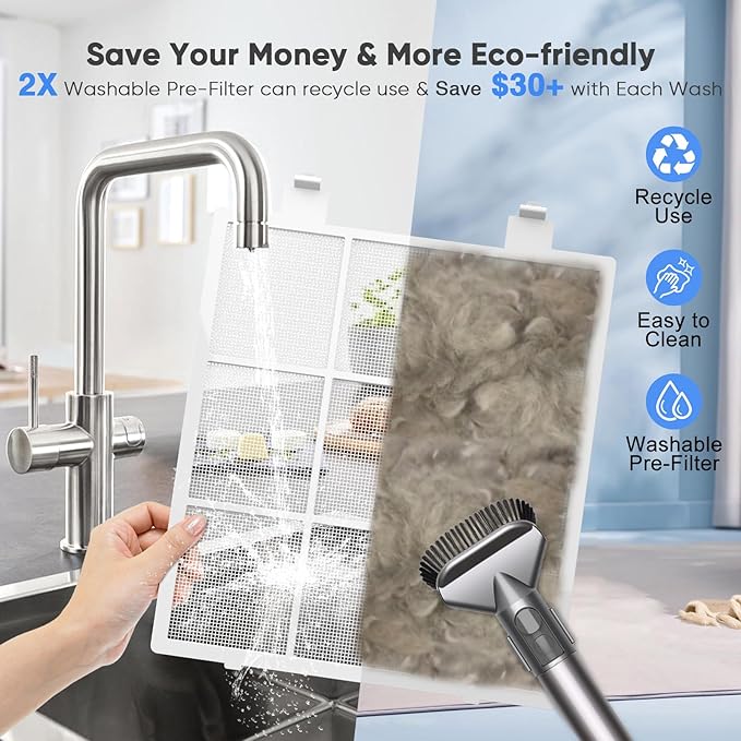 DAYETTE Air Purifier for Home Large Room Up to 3000 Ft² with 2xH14 HEPA Filters, Air Purifiers for Pets Bedroom with Washable PreFilters, 2 TIMES Purification Speed In Turbo Mode for Dust, Hair, Odor