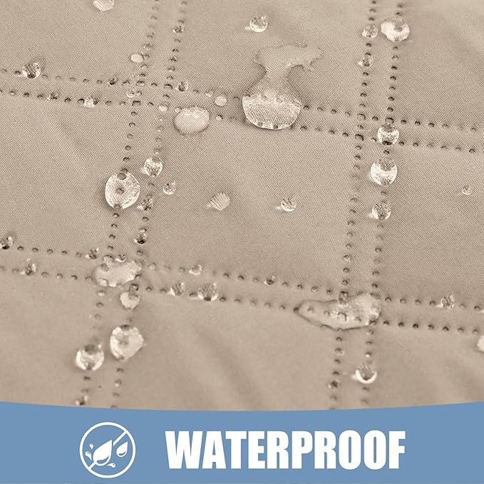 Smiry Waterproof Dog Bed Cover Pet Blanket, Soft Washable Dog Blanket for Furniture Bed Couch Sofa Reversible, Checkered (40"x80", Taupe/Taupe)