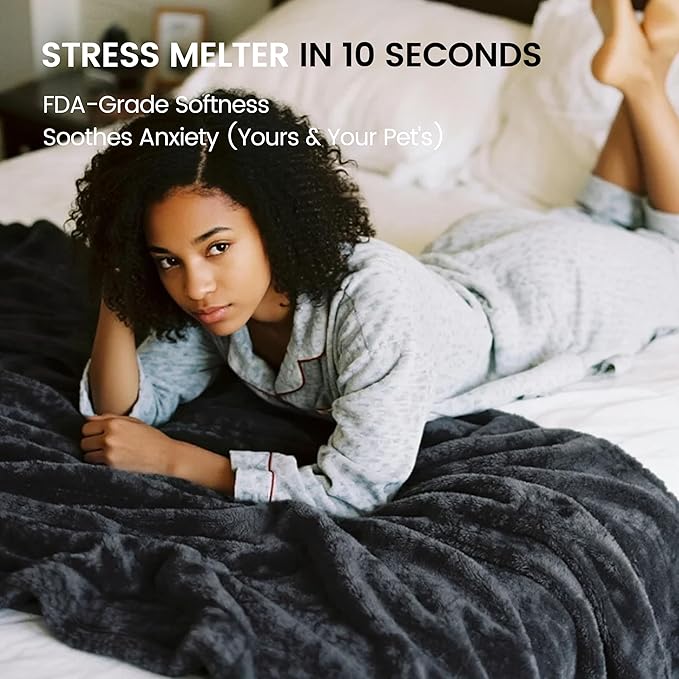 gogobunny Waterproof Bed Blanket, Reversible Sherpa Fleece Throw Blanket for Dog Puppy Cat, Furniture Cover Protects Bed Couch Sofa from Liquid Pee and Pet Fur (Dark Grey, 90x108 inches)