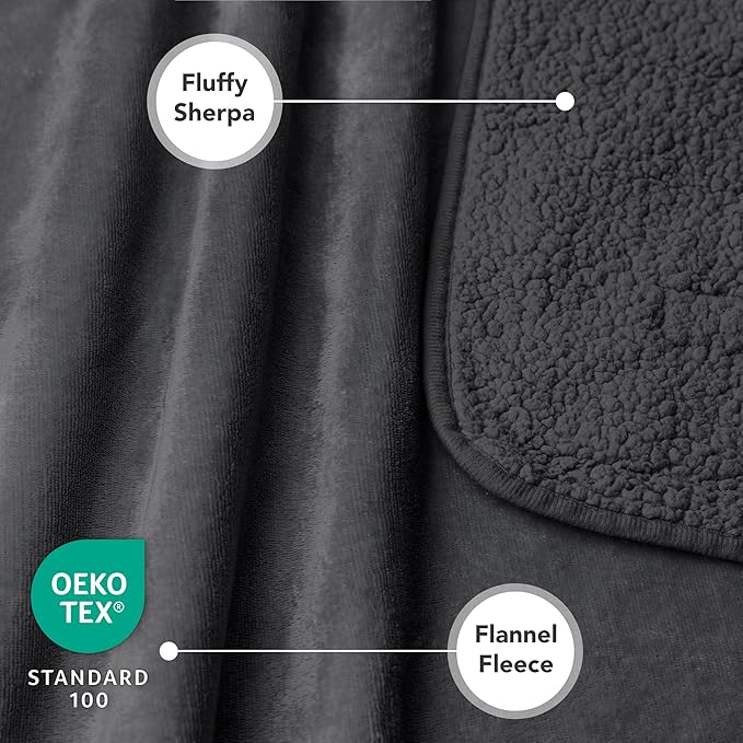 PetAmi Waterproof Dog Blanket for Small Medium Dogs, Pee Proof Pet Blanket for Couch Bed, Reversible Water Proof Blanket for Puppy Indoor Cat, Soft Dog Fleece Blankets Washable, 29x40 Gray