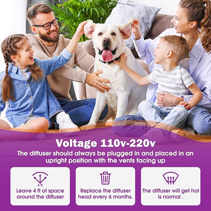 Dog Pheromone Calming Diffuser 16-in-1 Kit Appeasing Pheromone Diffuser to Calm Dogs (4 Plugin+12x48ml Refills) for Anxiety Relief Reduce Barking Aggression Fighting Stress 360 Day Supply(Tasteless)