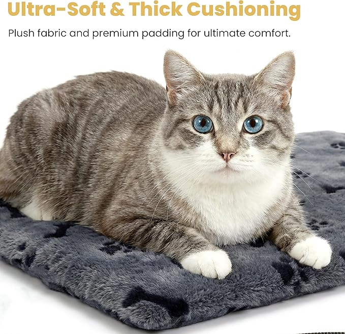 Heated Pet Pad for Dogs and Cats, Waterproof Heating Mat with Chew-Resistant Cord, Constant Warmth for Indoor & Covered Outdoor Use, Multiple Sizes and Colors (Grey, S: 16" × 13" × 1.3")