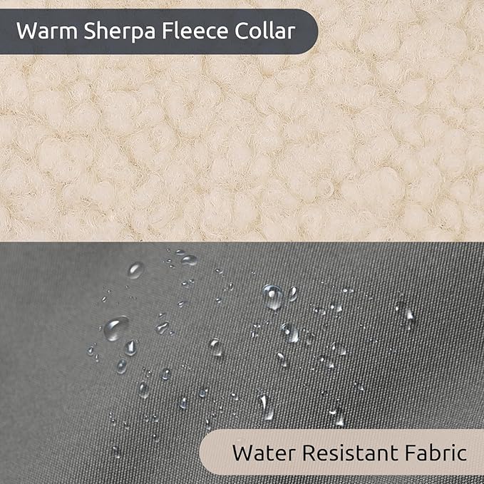 Dog Winter Coat with Harness Built in Warm Puffer Dog Jackets for Small Medium Large Dogs Windproof Waterproof Outfit with Plush Lining and Reflective Stripes (Grey, XS)