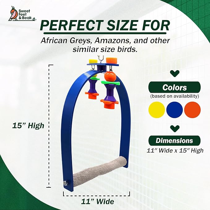 Sweet Feet and Beak Large Whirly Bird - Perfect Cage Toy Stimulates Visual and Physical Activity - Safe, Non-Toxic, Cage Accessories for Large Birds