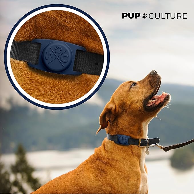 Pup Culture AirTag Dog Collar Holder, Extra-Durable, Lightweight, and Protective AirTag Case for Dog Collar