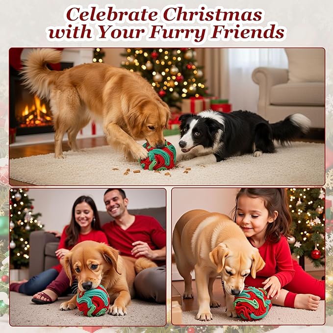 Snuffle Ball for Dogs - Interactive Dogs Toys to Keep Them Busy, Dog Puzzle Toy, Christmas Dog Toys Gifts for Small, Medium Pet Daily Companionship, Training Reward Gift