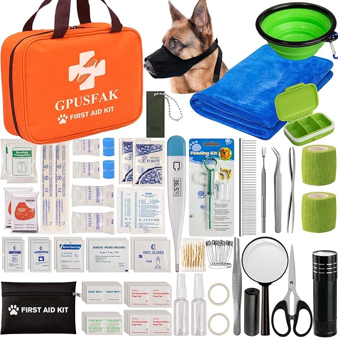 Dog First Aid Kit - Pet First Aid Kit for Dogs and Cats Pet First Aid Supplies for Car Traveling Home