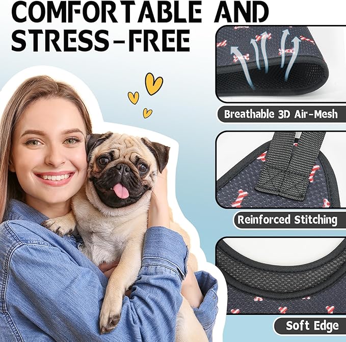 Supet Dog Grooming Hammock Harness for Dogs Cats, Restraint Dog & Small Animal Leashes Sling for Groomingk for Nail Trimming (Black Currant, S)