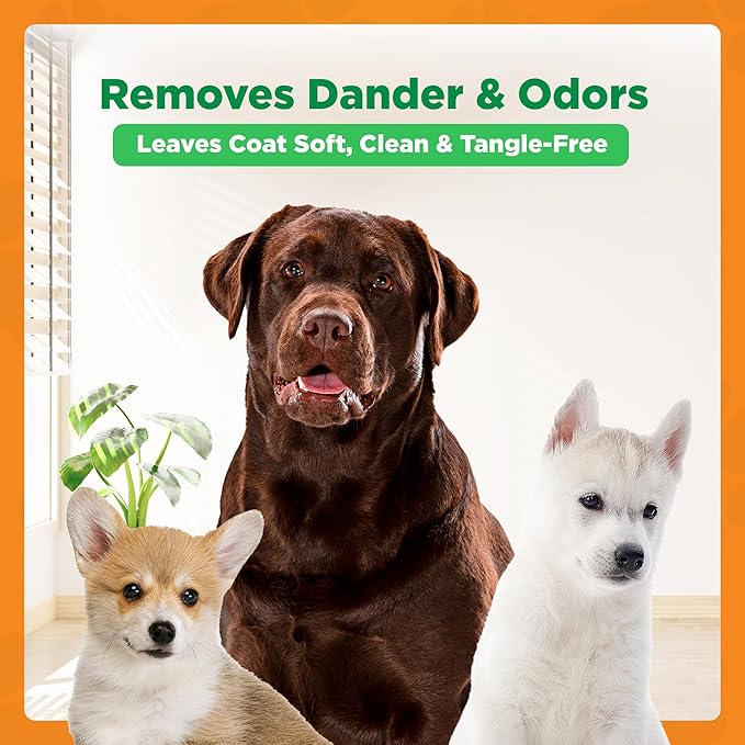 FreshSpritz 8.5 fl oz Waterless Foaming Dog Dry Shampoo with Aloe, No-Rinse Pet Wash for Odor, Dander & Allergens. Non-Sticky, Plant-Based Chamomile Scent, Fast-Drying Pet Deodorizer Grooming Foam