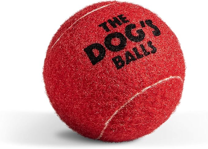 The Dog's Balls, Dog Tennis Ball, Red 12-Pack, Strong Toy for Agility Training, Puppy Training, Play, Exercise & Fetch, 2.5 Inch Diameter