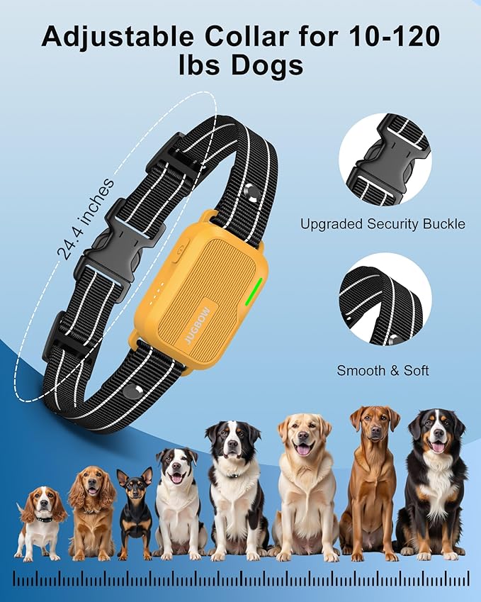 Jugbow Dog Training Collar - 4200FT Dog Shock Collars with Remote Control, IPX7 Waterproof Rechargeable E-Collar with 4 Training Modes, Security Lock(YE)