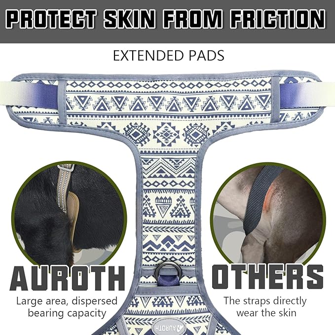 AUROTH Tactical Dog Harness for Large Dogs No Pull Adjustable Pet Harness Reflective K24 Working Training Easy Control Pet Vest Military Service Dog Harnesses