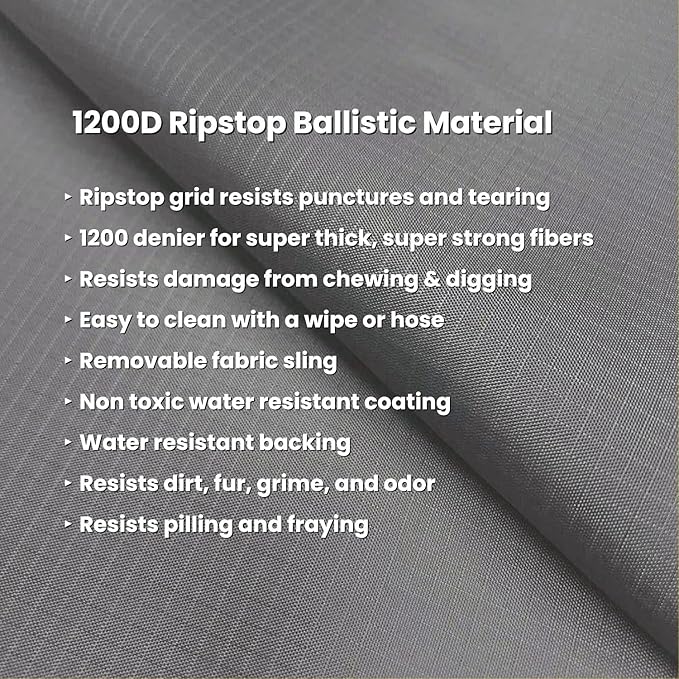 K9 Ballistics Chew Proof Elevated Outdoor Cooling Cot Bed for X Large Dogs - Virtually Indestructible, Preassembled, Withstands Aggressive Chewers - XL, Ripstop Sandstone