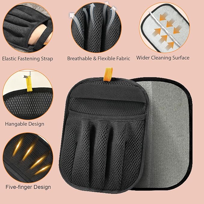 Pet Hair Removal Gloves for Cats and Dogs, Ultimate Deshedding & Grooming Kit with Electrostatic Magic Brush, Reusable Pet Hair Remover for Couch, Car, Laundry, Furniture Cleaning.(2 Gloves + Comb)