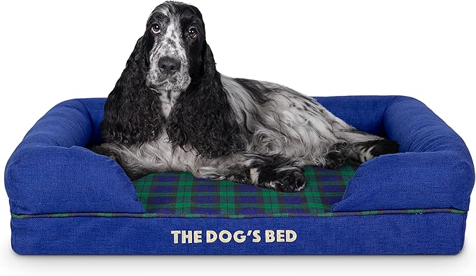 The Dog’s Bed, Med Black Watch Tartan, Memory Foam, Pain Relief: Arthritis, Hip & Elbow Dysplasia, Post Surgery, Lameness, Supportive, Calming, Waterproof Washable Cover, Veterinary Approved