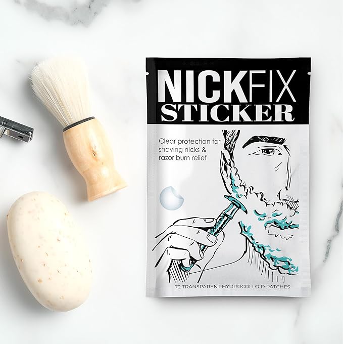 NICK FIX Shaving Patch Gifts for Men, Stocking Stuffer & Christmas Gift Idea, Holiday Shaving & Beard Care Kit, Travel Grooming Gift for Dad, Husband or Him, FSA Eligible, Styptic Pencil Alternative