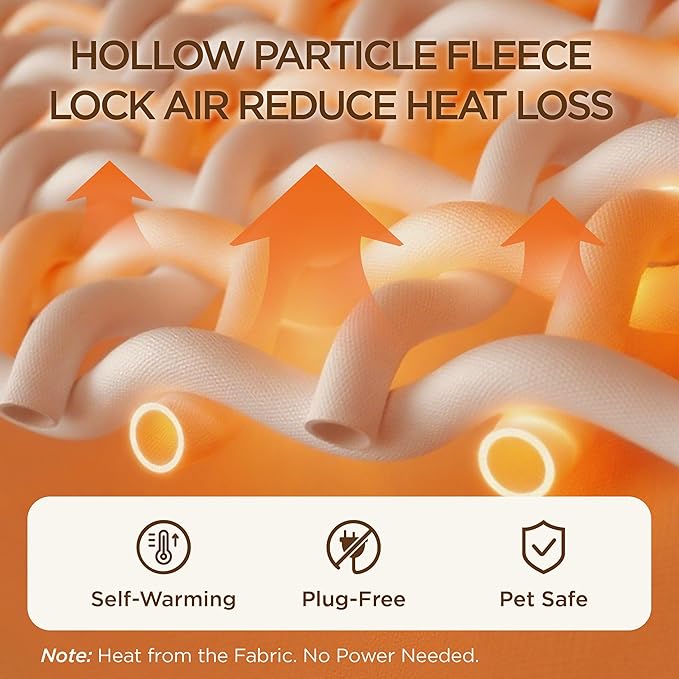 Bedsure Self Warming Orthopedic Dogs Bed for Small Dogs - Washable Small Dog Bed Waterproof, Comfort Pet Couch with Removable Cover, Pets Sofa with Nonskid Bottom, Grey, Non-Electric