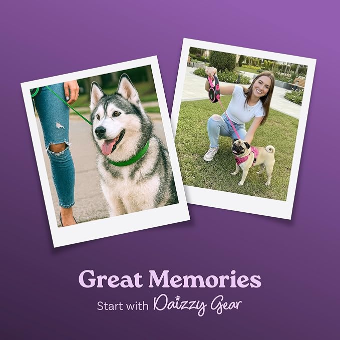 Retractable Dog Leash for Small, Medium & Large Dogs – Heavy-Duty, Tangle-Free, Reflective, 16FT Long, Anti-Slip Soft Handle with One-Hand Brake - 44 LBS /16FT - Small - Green