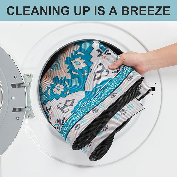 BEAUTYZOO Cat Litter Mat Litter Trapping Mat, 20"x 28" Litter Box Mat, Waterproof Kitty Litter Mat, Non-Slip Litter Rug Mats Pads for Floor Scatter Control, Soft on Paws & Easy to Clean, Blue