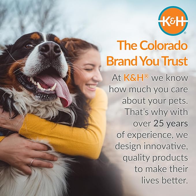 K&H Pet Products Thermal-Bowl Heated Water Bowl for Cats & Dogs Outside, Safety Listed Outdoor Heated Dog Dish for Pets, Automatic No Freeze, Anti Chew Cord - 96 Ounces Blue 25W