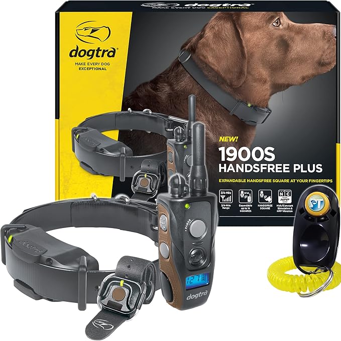 Dogtra 1900S HandsFree Plus Dog Training Collar with Remote for Medium and Large Dogs - 3/4 Mile Range, Electric Dog collar, Waterproof, Vibrating, Rechargeable Correction Ecollar, 127 Training Levels
