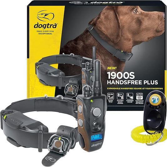 Dogtra 1900S HandsFree Plus Dog Training Collar with Remote for Medium and Large Dogs - 3/4 Mile Range, Electric Dog collar, Waterproof, Vibrating, Rechargeable Correction Ecollar, 127 Training Levels