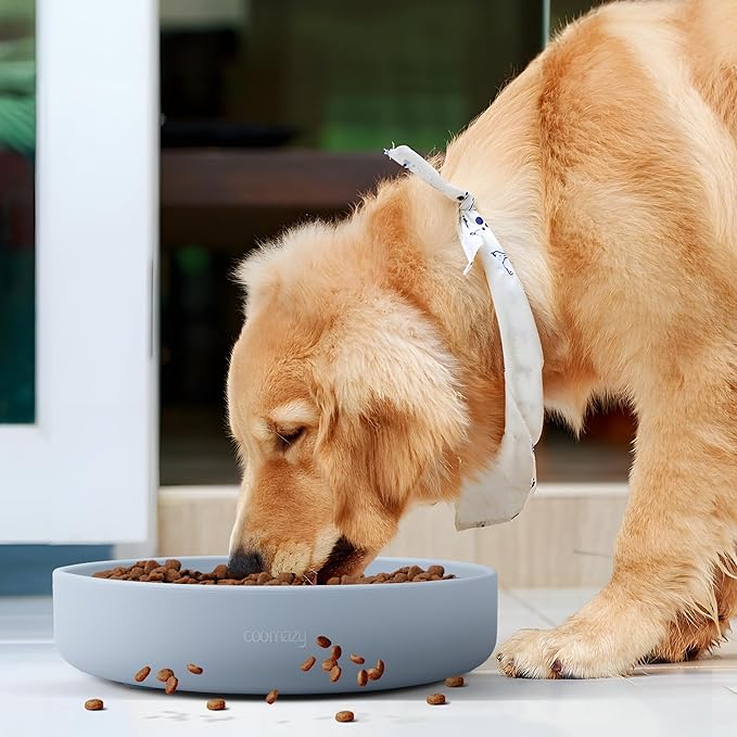 Coomazy Extra Large Slow Feeder Bowl, Silicone Dog Bowl with Suction Cups, Slow Feeder & Non-Slip Design, Boredom and Anxiety Reducer, Suitable for Large Dogs, LightBlue