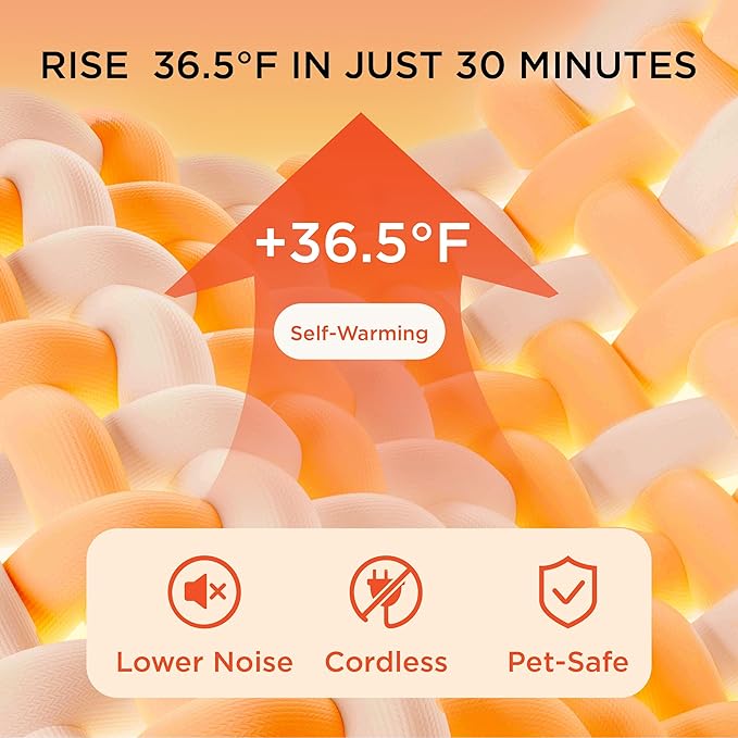 Bedsure Self Warming Blanket for Large Dogs - Waterproof, Washable Couch Protector, Sherpa Fleece Puppy Blanket, Soft Plush Reversible Throw, 40"X50", White