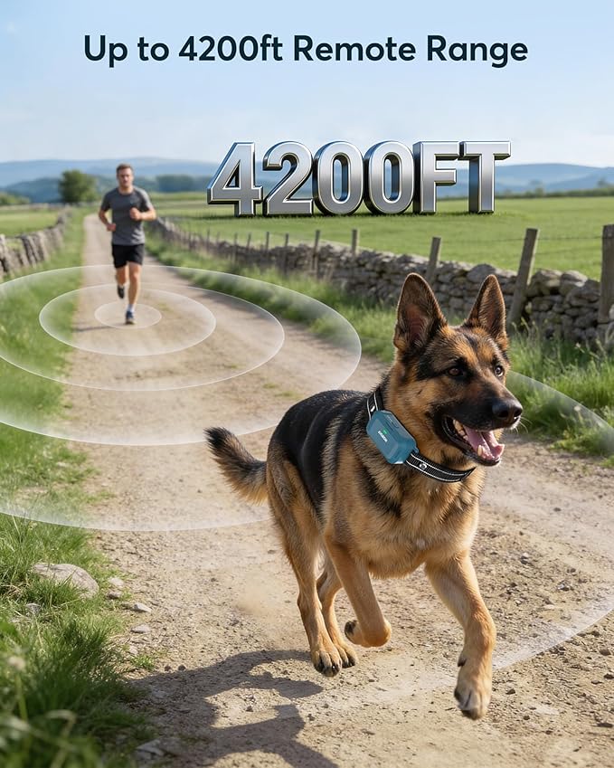 Jugbow Dog Shock Collar - 4200FT Dog Training Collar with Remote, IPX8 Waterproof Electric Collar with 4 Training Modes, Security Lock, Rechargeable e-Collar for Dogs 10-120lbs