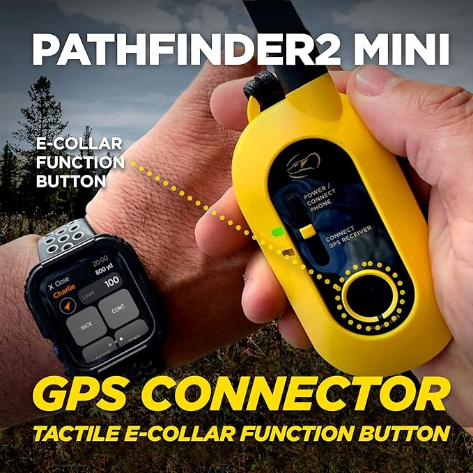 Dogtra Pathfinder2 Mini GPS Tracker e Collar + Add-on Receiver (Green) | 4 Mile, LED Light, Waterproof, Free App, No Fees, Smartwatch Control, Satellite Tracking, Multi Dogs, Smartphone Required
