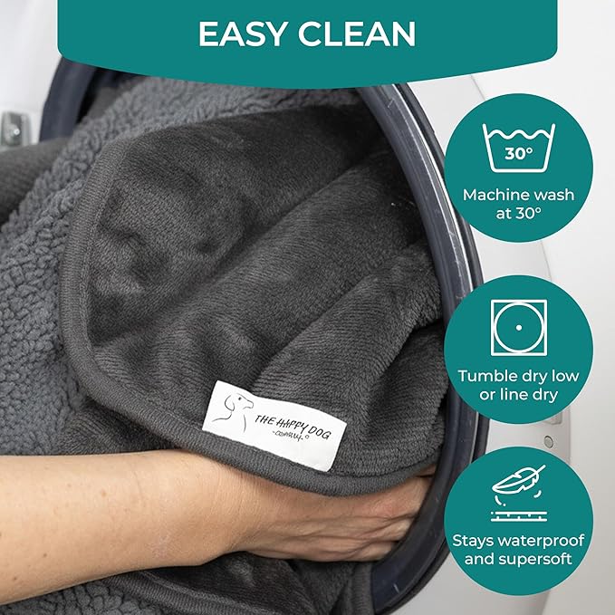 100% Waterproof Blanket for Bed - Soft Fleece Washable Waterproof Dog Blankets for Large Dogs, Pet Blankets for Bed/Couch/Dog Crate, Reversible Fluffy Furniture Protector, 60x79, Dark Gray/Gray