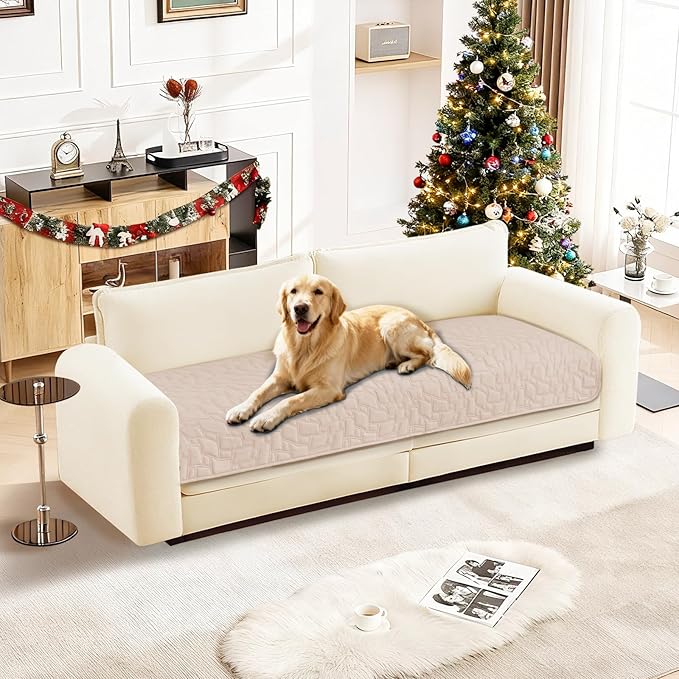 Waterproof Couch Covers for Pets, Waterproof Dog Bed Cover, Anti-Slip Soft Dog Blankets, Couch Cover for Dogs Washable, Pet Blanket for Puppy Large Dogs Cat (30x53 Inch, Beige)