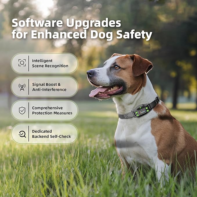 Invisible Dog Fence GPS Dog Wireless Fence – No Transmitter, No App, Works in -20℃ and +60℃,IPX7 Waterproof Rechargeable Collar, Adjustable Radius 75–2995 ft, for Medium/Large Dogs